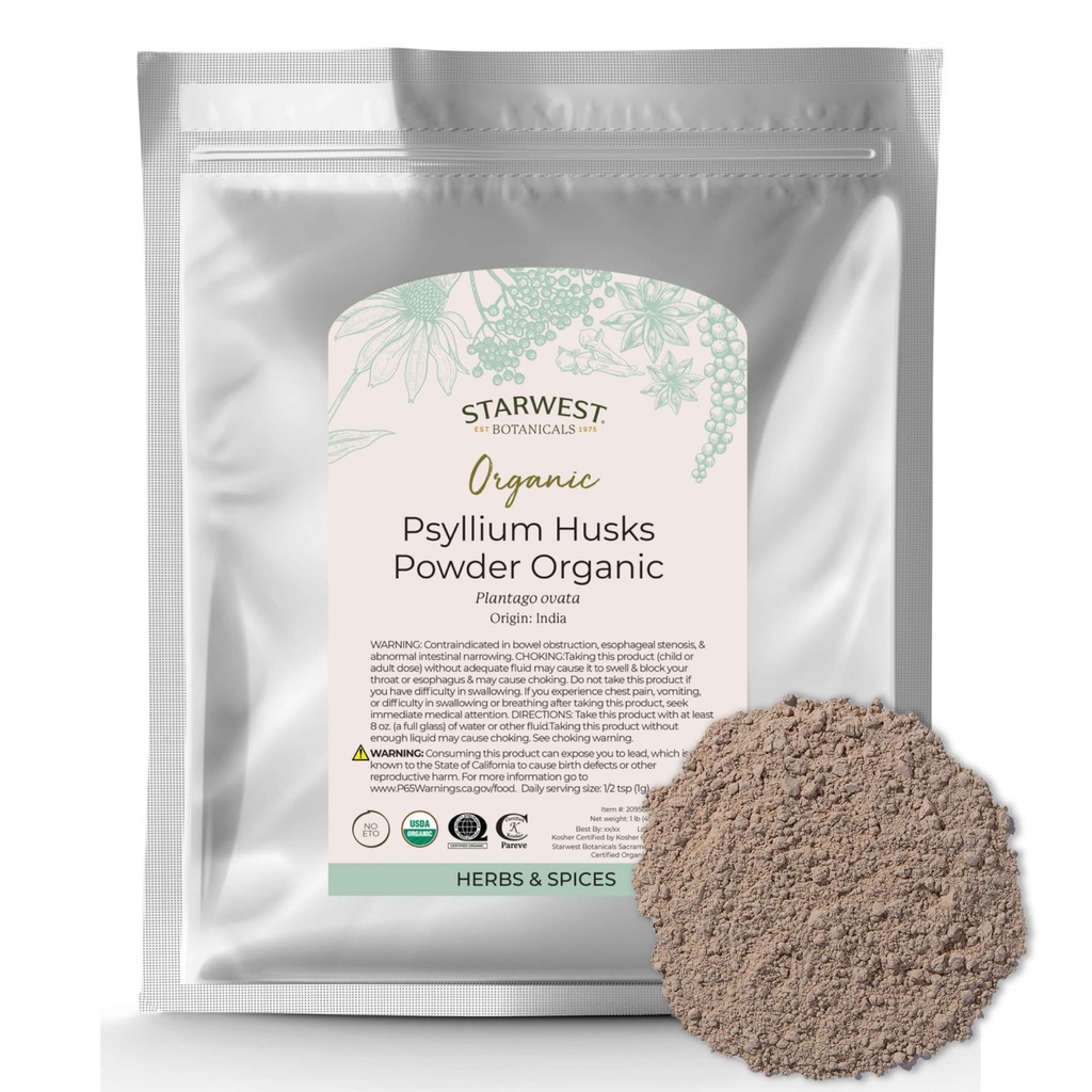 Starwest Botanicals Bio Psyllium Husk Pulver, 1 Pfund