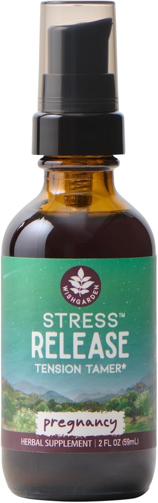 WishGarden Kräuter Stress Release für Schwangerschaft - Natürliche Kräuter Stress Relief Ergänzung mit Lemon Balm & Kamille, Adrenal Support für Schwangerschaft und Postpartum fördert Entspannung und Ruhe, 2oz