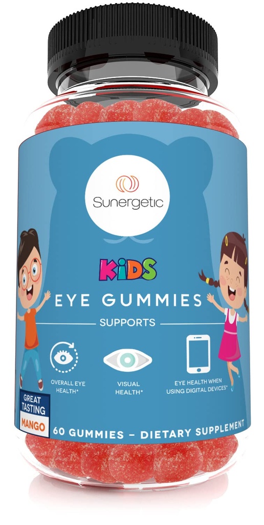Premium Eye Support Gummis für Kinder - Lutein mit Zeaxanthin unterstützt Gesamte Augengesundheit, Vision & Macular Health–Clinisch studierte Lutein & Zeaxanthin mit Lutemax 2020-60 Gummis