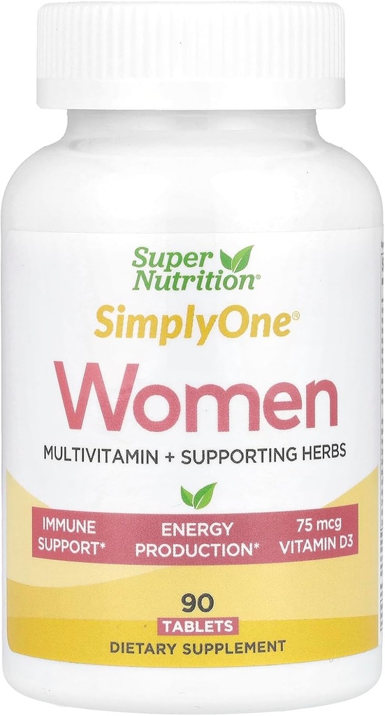SuperNutrition SimplyOne Multi-Vitamine pour les femmes, haute puissance, comprimés d'un jour, 90 comtes