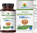 Brieofood Bio Manjistha 1500mg, 45 Servierungen, Vegetarisch, Glutenfrei, 90 vegetarische Tabletten