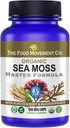 THE FOOD MOVEMENT CO. Sea Moss Master Formula con Burdock Root & Bladderwrack per Gut Health | Organic Vegan Supplement per donne e uomini | Irish Sea Moss Blend for Optimal Well-Being (120)