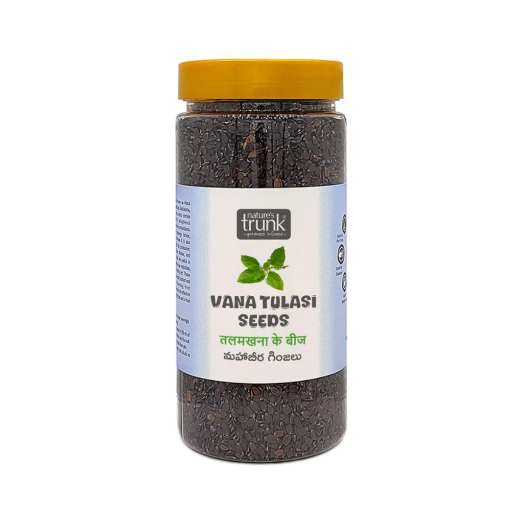 Nature's Trunk Maha-Beera Seeds (250g) | Vana Tulasi & Talmakhana | High Fiber Natural Superfood for Weight Management | Supports Bone & Joint Health | Natural Cooling Seeds for Digestive Wellness