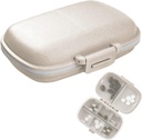 1Pack organisateur de pilules de voyage, 8 compartiments cas de pilule portable, petite boîte à pilules pour la purse de poche médicament portable contenant de la vitamine beige
