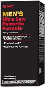 GNC Herren Ultra Saw Palmetto Formel, unterstützt normale Prostata-Funktion, 120 Softgels