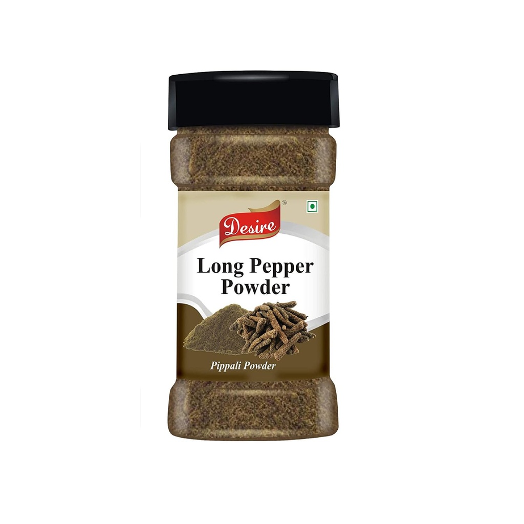 Desire Long Pepper Powder - 100g | Authentic Spice from India | Ideal for Cooking, Seasoning, and Ayurvedic Use | Non-GMO, Gluten-Free (Natural Pippali Powder)