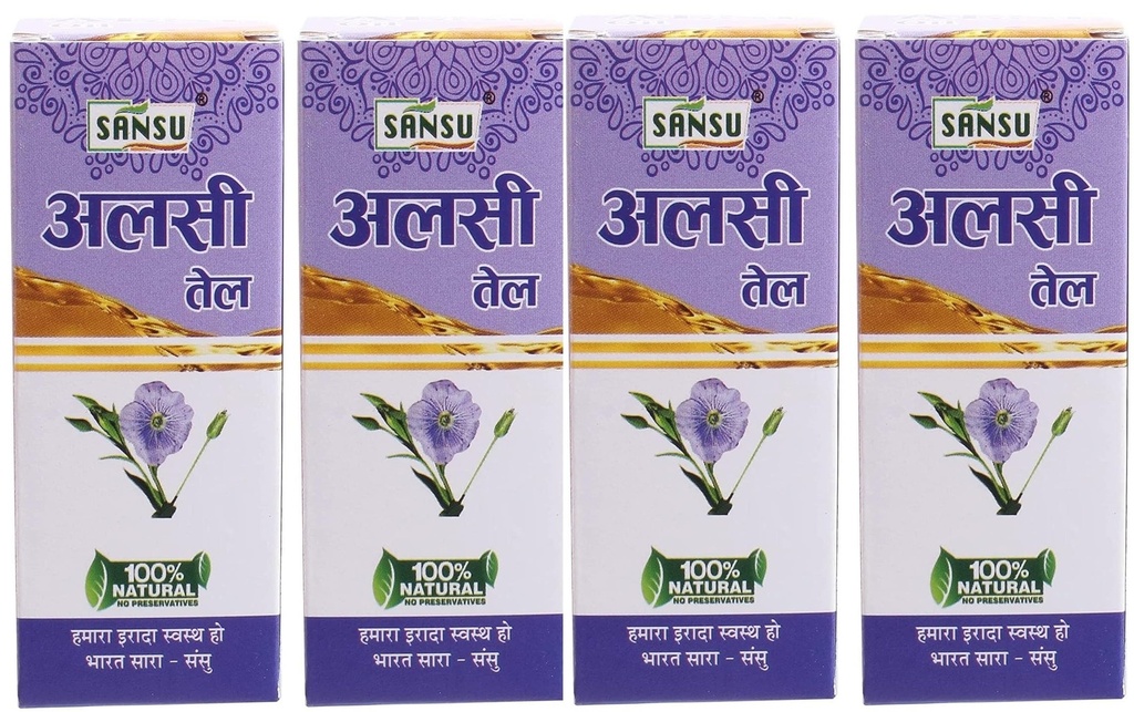 Sansu Flax Seed Oil 100ml (Pack of 4) | Pure & Natural | Ayurvedic.
