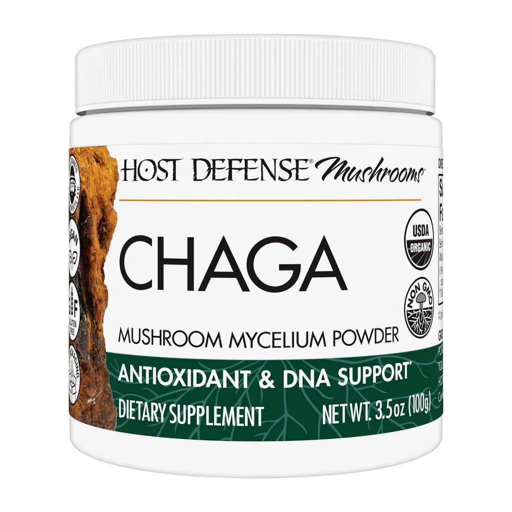 Host Defense Chaga Powder - Supplément de soutien au système immunitaire - Chaga Poudre de champignons pour le soutien aux activités antioxydantes - Supplément de champignons diététiques - 3,5 oz (66 portions)*