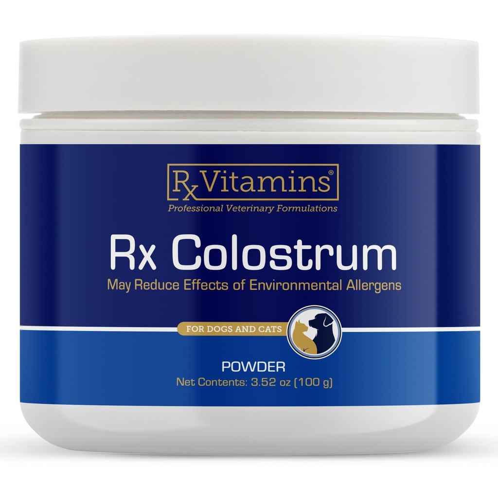 Rx Vitamins Colostrum for Dogs & Cats - Intera Polvere di Colostrum Bovine - Integratore di Gatto e Cane Supporto Immune Ideale, promuove la salute digestiva e il supporto allergia - 3.52 oz (100g)