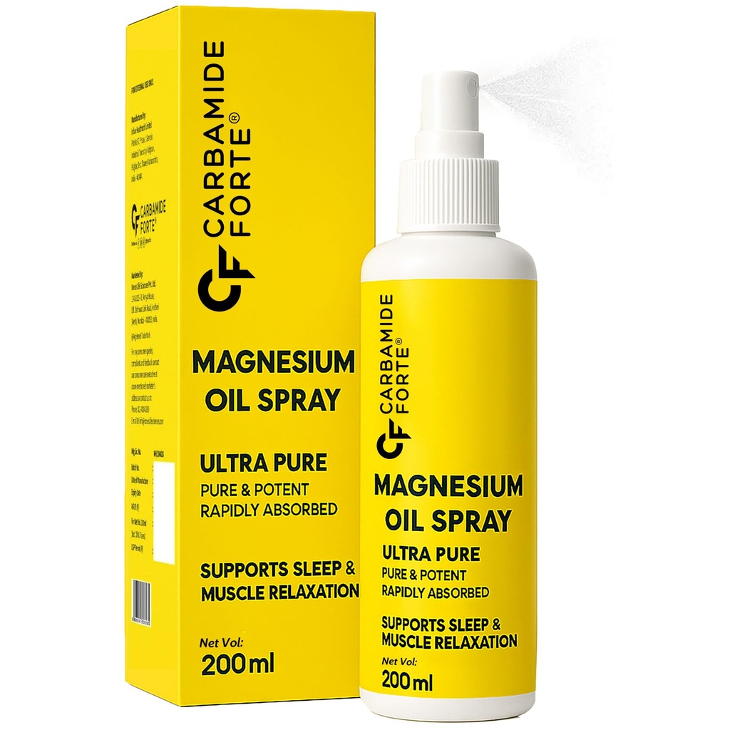 Carbamide Forte Magnesium Oil Spray 200ml | Magnesium Spray for Feet, for Muscle Pain & Recovery | Pain Relief Sprays for Active Lifestyle | Topical Magnesium Oil for Sleep Support
