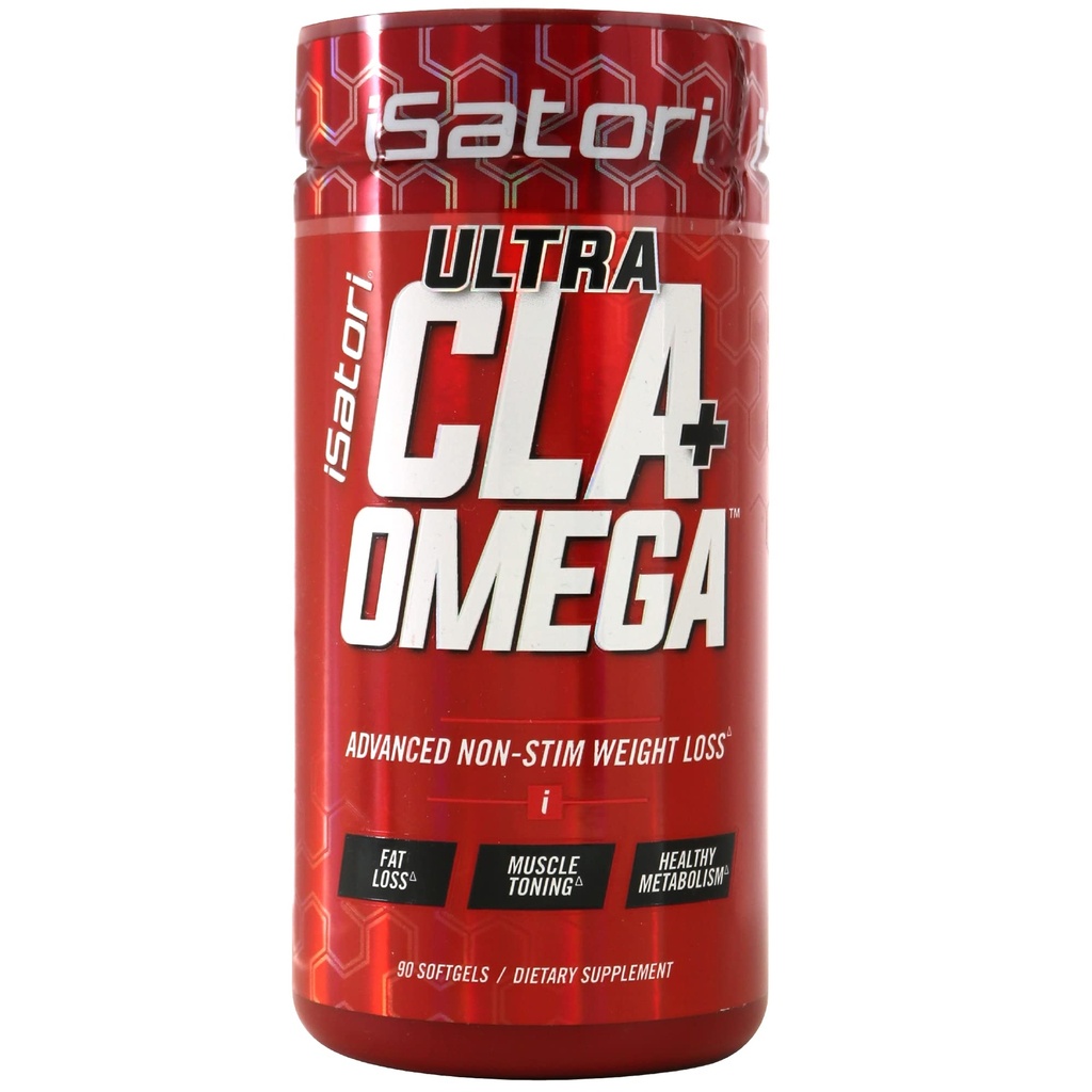 iSatori Ultra CLA Omega 3 6 9, Natürliche Gewichtsverlust Fat Burner, Muskeltoner mit konjugierter Linolsäure, Omega 3 Fish Oil & Safflower, Stimulant-Free, 90 Softgels