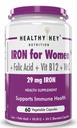HealthyHey Nutrition Iron Supplement for Women -100% Chelated - With Vitamin B12, Folic Acid & Vitamin C for High Absorption (60 Veg Capsules)