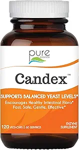 Pure Essence Candex Supplemento - Supplemento di sovracrescita di lievito con enzimi digestivi, Trattamento Probiotico di infezione di lievito per gli uomini e le donne - 120 capsule