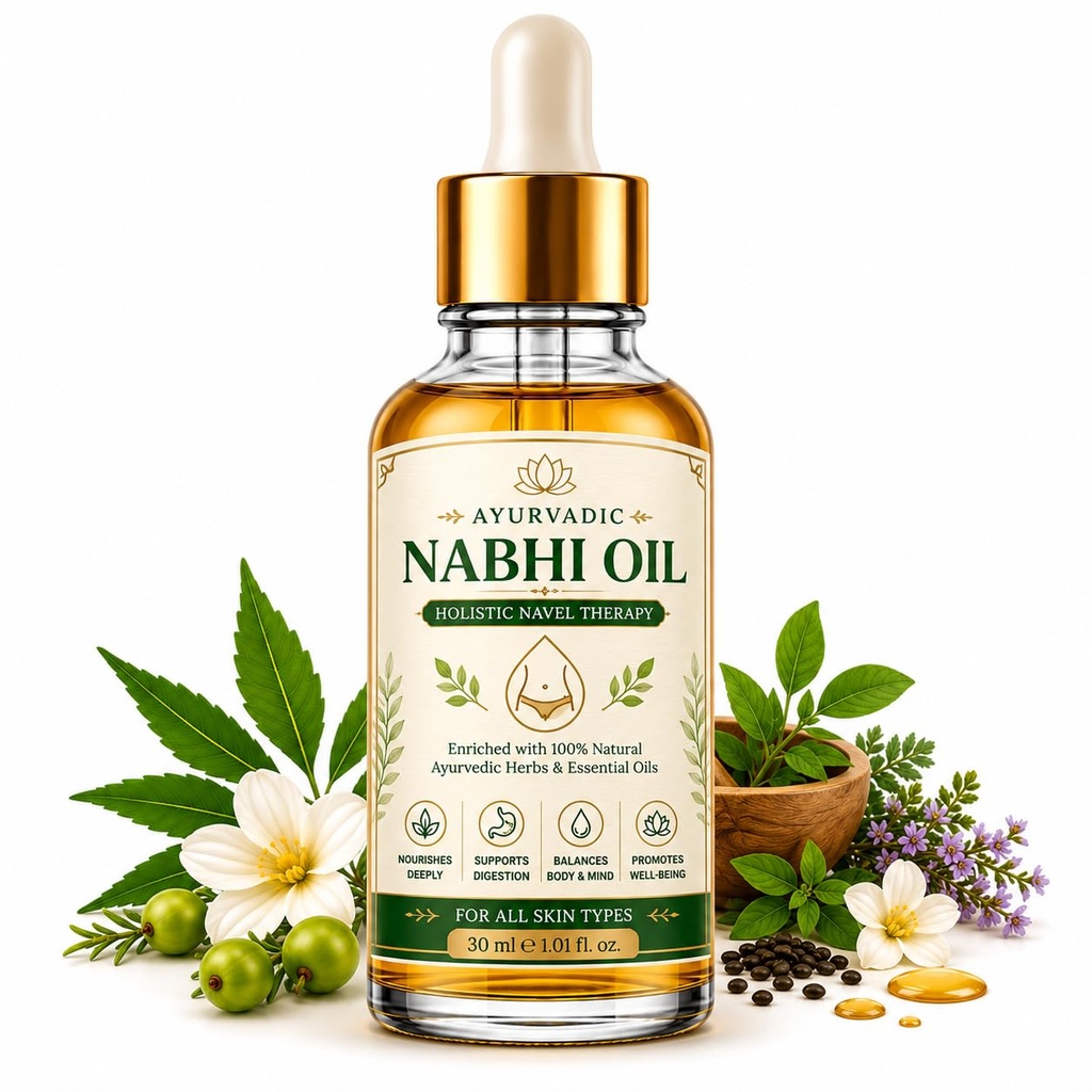 Ayurvedic Nabhi Oil | Nadi Navel Therapy | Navel Oiling | Belly Button Oil with Natural & Herbal Formulation For Healthy Digestion, Bloating Relief, Acidity & Gut Cleanse | 30ml