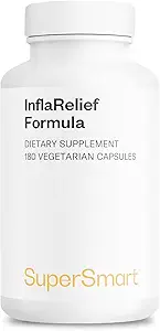 Supersmart - InflaRelief Formula - con Curcumina Tumerica, Bioperine, Quercetin & Bromelain | Non-GMO & Gluten Free - 180 Capsule Vegetariani