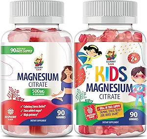 SUNNY SAM Magnesium Gummi für Kinder & Magnesium Gummi für Erwachsene - 500mg - Kalm Magnesium Kaugummis - Magnesium Citrate Kaubare Ergänzung für Mood & Muskelunterstützung