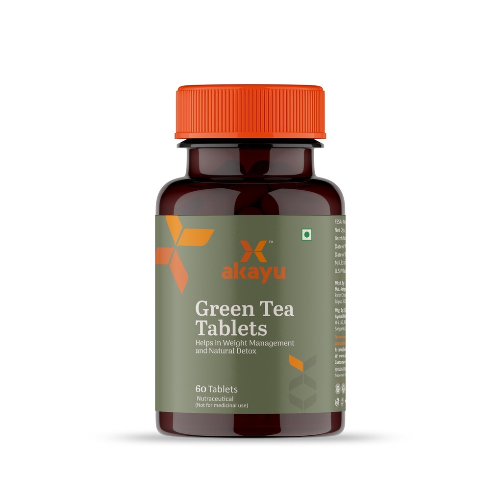 Akayu Green Tea Tablets with Tulsi, Dalchini & Green Tea (60 Tablets)