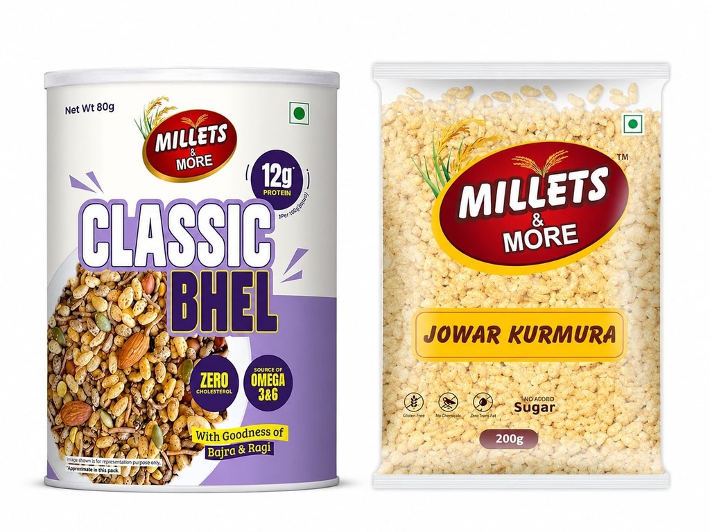 Millets & More Classic Bhel and Jowar Kurmura Combo Pack
