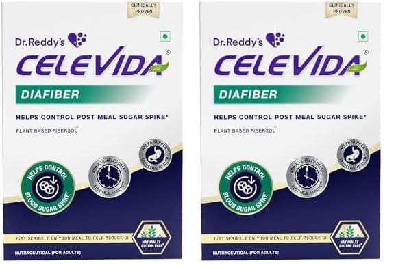 Celevida Diafiber - Diabetes Care Product| 100% Plant-Based Fibersol® Helps Control Post Meal Sugar Spike|Helps delay post meal hunger - 360g (Pack of 60 Sachets)