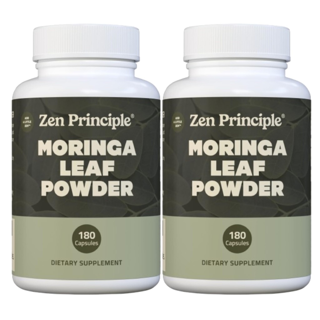 Zen Principle Organic Moringa Oleifera. Ultra-Premium. Bietet einen All Natural Energy Boost und Multi-Vitamin. Eine rohe Superfood, Vegan, keine GMO und Gluten kostenlos. 360 Kapseln.