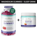 Gommies de magnésium sans sucre (180 gommies) et poudre de nuit de magnésium avec du citrate de magnésium, de la mélatonine, de la L-Theanine et du GABA - végétalien, sans gélatine, sans gluten, sans OGM