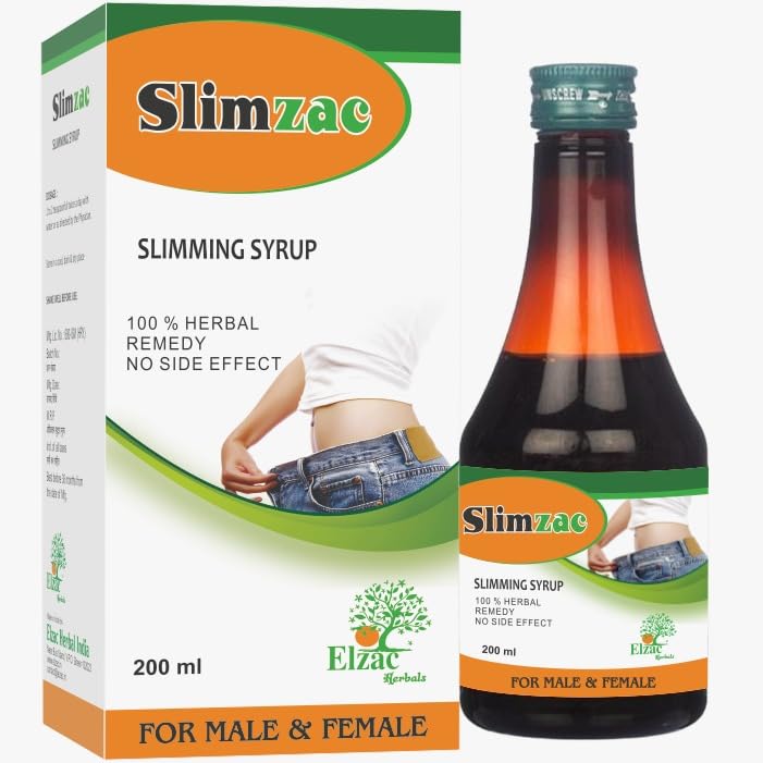 Slimzac 200 ml | Ayurvedic Weight Management Tonic | Herbal Fat Burner for Metabolism & Detox | Natural Slimming Syrup for Men & Women