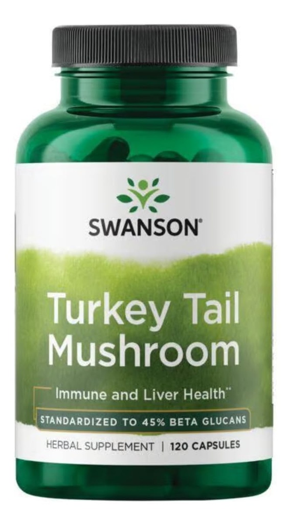 Swanson Turchia Tail Mushroom - Integratore di erbe Promozione del sistema immunitario e della salute cellulare - Formula naturale Promuovere la funzione e la difesa del fegato - (120 capsule, 500 mg)