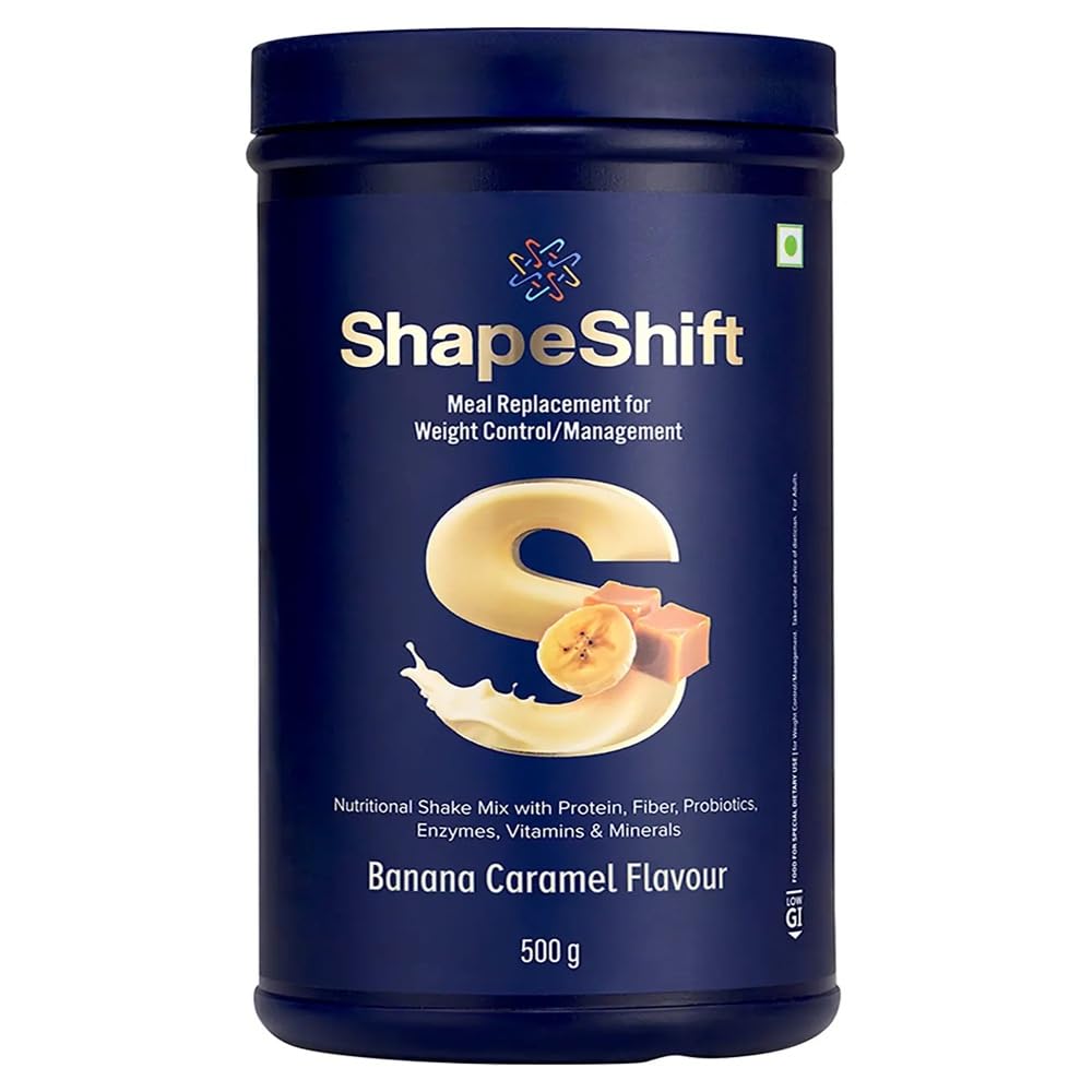 ShapeShift Meal Replacement Shake, Banana Caramel Flavour, with Protein, Fibre, Probiotics, Enzymes, Vitamins & Minerals, 500 g