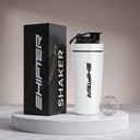 Shifter Stainless Steel Gym Shaker Bottle 750ml | Protein Shaker with Mixer Ball | Leakproof Metal Blender Bottle| Gym, Fitness, Workout, Sports Water Bottle for Men & Women (WHITE)