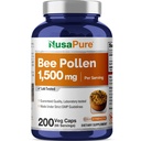 NusaPure Bee Pollen 1500mg 200 Caps Végétiques (100% Végétarien, Non-OGM, Vegan) Protéines naturellement présentes, Aminoacides