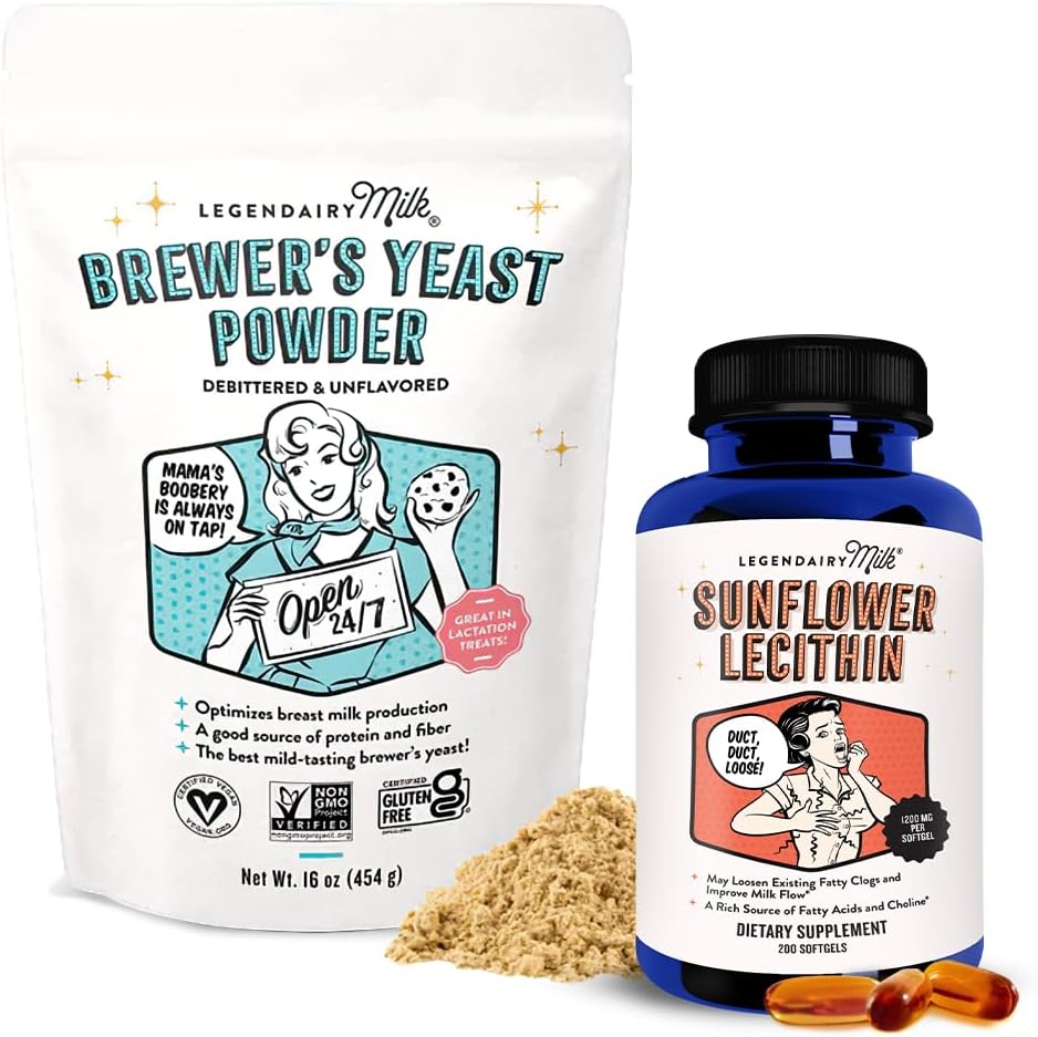 Legendairy Milk Sunflower Lecithin + Brewer's Yeast Powder - Schnürungsergänzung zur Erhöhung der Brustmilchversorgung und Unterstützung Clogged Milk Ducts
