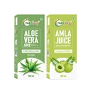 Nutriorg Amla & Aloe Vera Juice - 1000 ml (Pack of 2-500 each) | Organically Grown| Immunity Booster | Detoxification