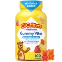 L’il Critters Gummy Vites No Sugar Hinzugefügt Tägliche Gummy Multivitamin für Alter 2+ Kleinkinder & Kinder, Vitamin C, D3 für Immun, Erdbeere und Orange Flavors, 100 Gummie