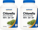 Nutricost Chlorella Kapseln (2 Flaschen) 500mg, 240 Kapseln pro Flasche