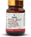 Bee and You Royal Jelly avec tablette Ginseng, extrait de propolis, 60ct, 100% naturel Superfood, Ultra Pure, supplément de soutien immunitaire, antioxydants, Keto, Paléo, sans gluten