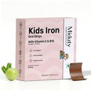 Miduty Kids Iron Strips - Iron, Vitamin C & Vitamin B12 - Supports Growth, Immunity & Hemoglobin Production - Sugar-Free - Natural Mixed Berry Flavor - 30 Strips