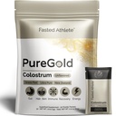 Athlète à jeun - PureGold Colostrum – Poudre de colostrum alimentée à l'herbe soutient la santé, la peau, la récupération et l'immunité – Non aromatisé, 30 paquets mono-serve