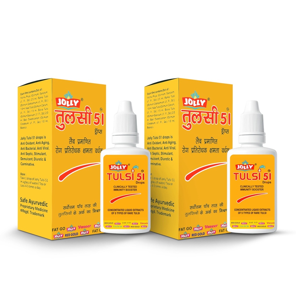 Jolly Tulsi 51 Drops Natural Immunity Booster 30 ml (Pack of 2)