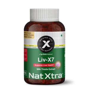 NatXtra LIV X7 Liver Health Support Supplement | Milk Thistle & Turmeric Extract | Detox Support, Antioxidant Protection & Inflammation Reduction | Supports Healthy Liver Function & Daily Wellness 30 Capsules