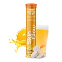 Skin Glow Japanese Glutathione Effervescent Tablets – Pack of 1 (20 Tablets) | 500mg L-Glutathione with Vitamin C & Hyaluronic Acid | Tangy Orange Flavor Skin Glow Supplement for Clear, Radiant Skin