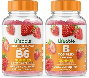 Complexe Vitamine B6 + B, Gummies Bundle - Grande dégustation, supplément de vitamine, sans gluten, sans OGM, à croquer