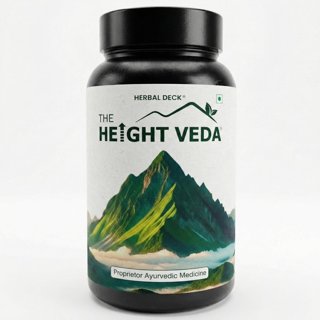Herbal Deck Height Veda Supreme Grow Tall Formula Powder – Natural Ayurvedic Supplement for wellness Support – 150g Jar