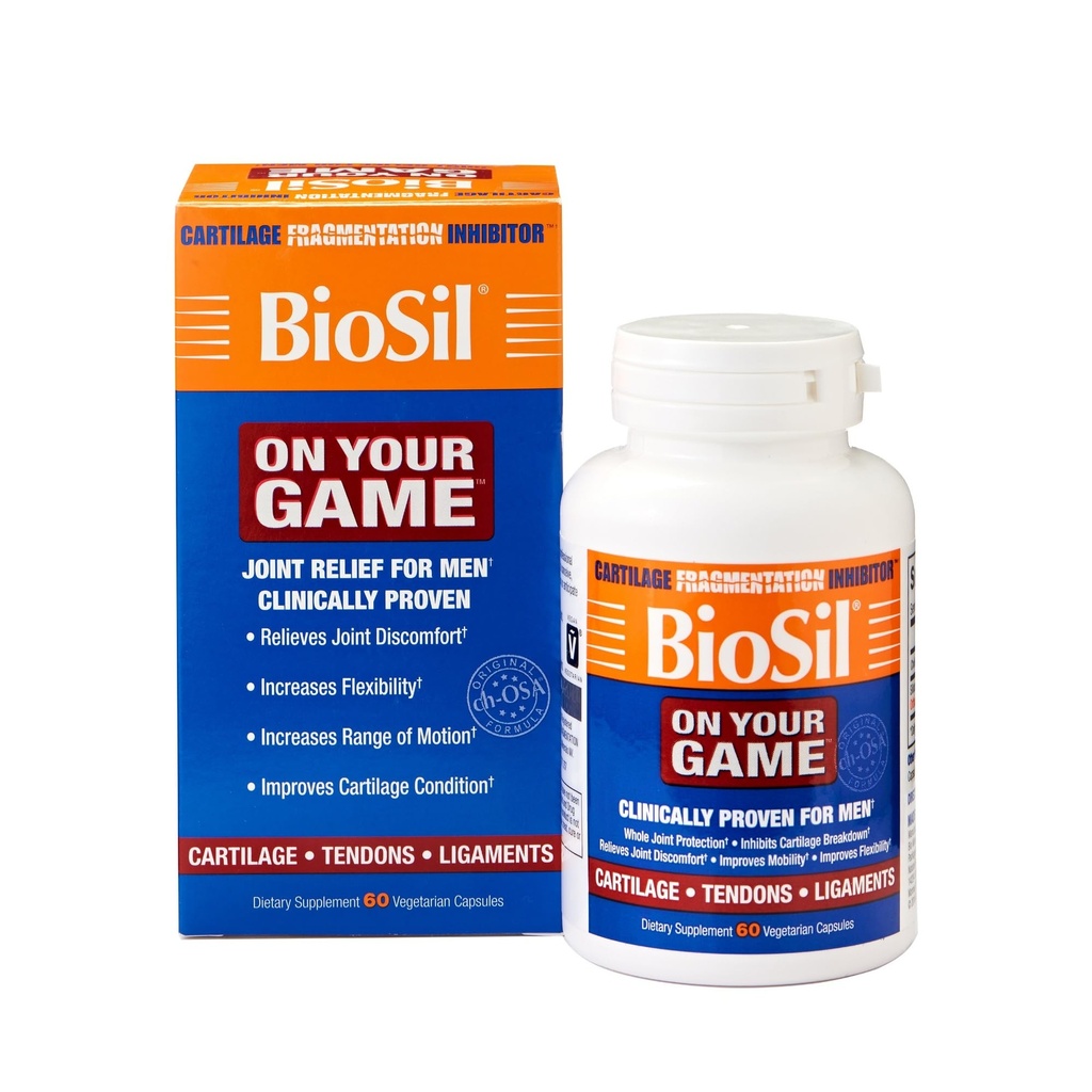 Biosil sur votre jeu - 60 Capsules Veggie - avec complexe breveté de ch-OSA - Augmenter la production de collagène pour soulager la douleur articulaire, la flexibilité et la portée de mouvement - OGM Gratuit - 30 jours d'approvisionnement