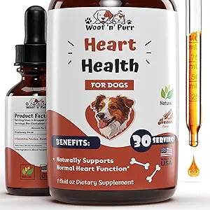 Dog Heart Health - Hilft zur Unterstützung von Herz-Kreislauf-Funktion und Herz-Kreislauf-Ergänzungen - Herz-Ergänzungen für Hunde - Herz-Gesundheit für Hunde - 1 fl oz