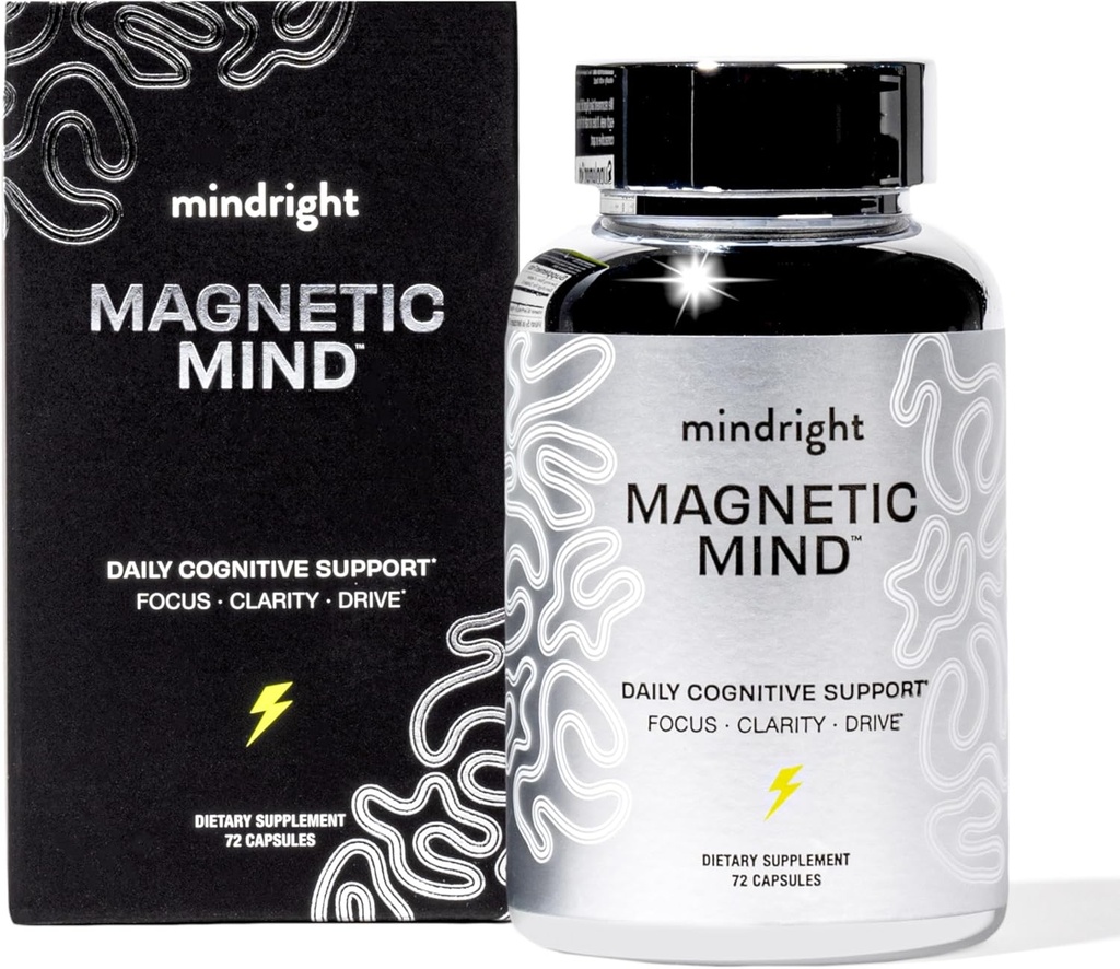 Magnetischer Geist - Premium-Kognitive Ergänzung für ultrafokussierte Energie, Clarity, & Drive - Nootropic Designed for Long-Term Brain Health, Memory & Focus - 30 Day Supply - Keine künstlichen Farben