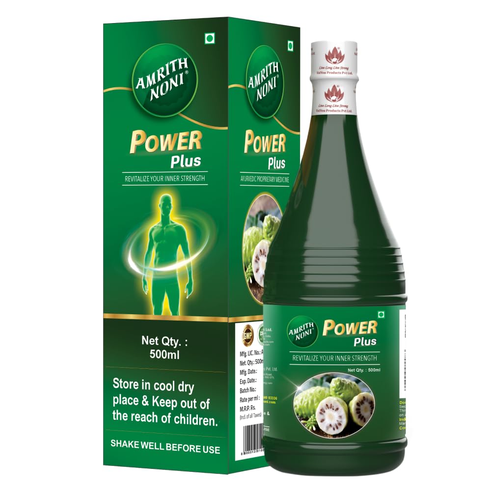 Amrith Noni Power Plus Juice | Ayurvedic Herbal Wellness Drink | Traditional Herbal Blend for Daily Routine | Natural Botanical Beverage | Plant-Based Wellness Tonic (500ml) (Pack of 1)