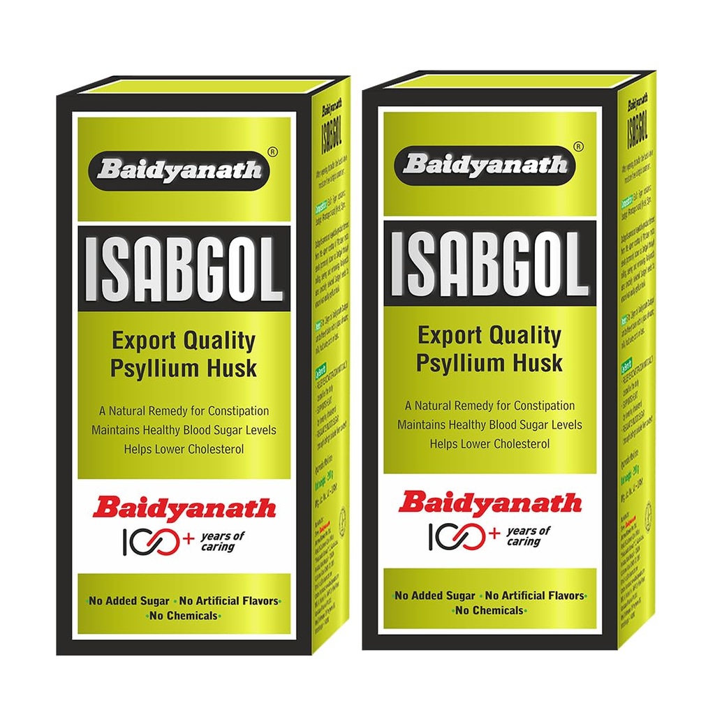 Baidyanath Isabgol Psyllium Husk Powder - 100gm (Pack of 2) | Effectively Relieves Constipation | Fibre Supplement For Digestion