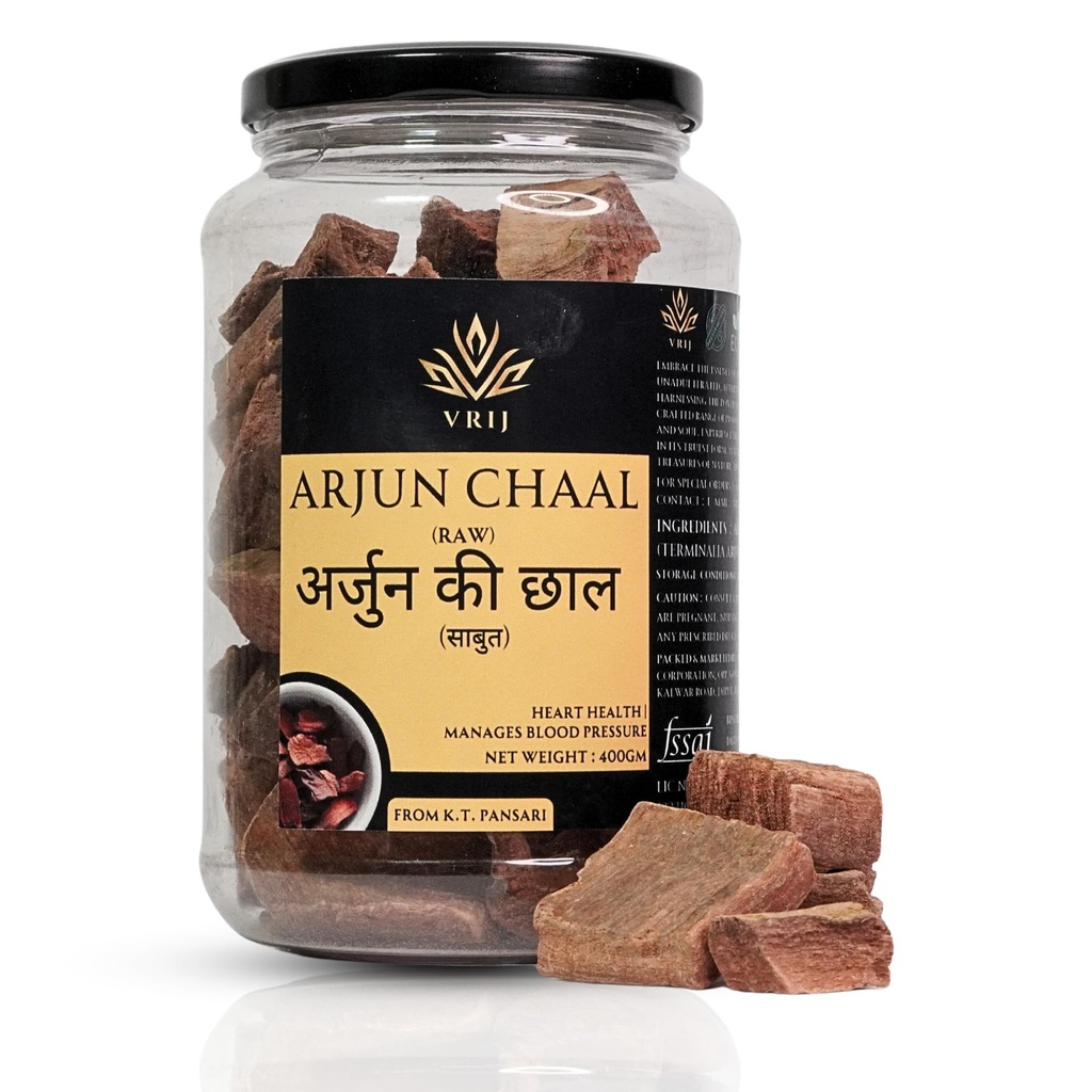 Arjun Ki Chaal 400g (Arjun Chaal Raw) | Premium Terminalia Arjuna Bark | 100% Natural Ayurvedic Herb for Heart Wellness & Daily Health | Ideal for Kadha & Herbal Tea | Chemical-Free & Unprocessed