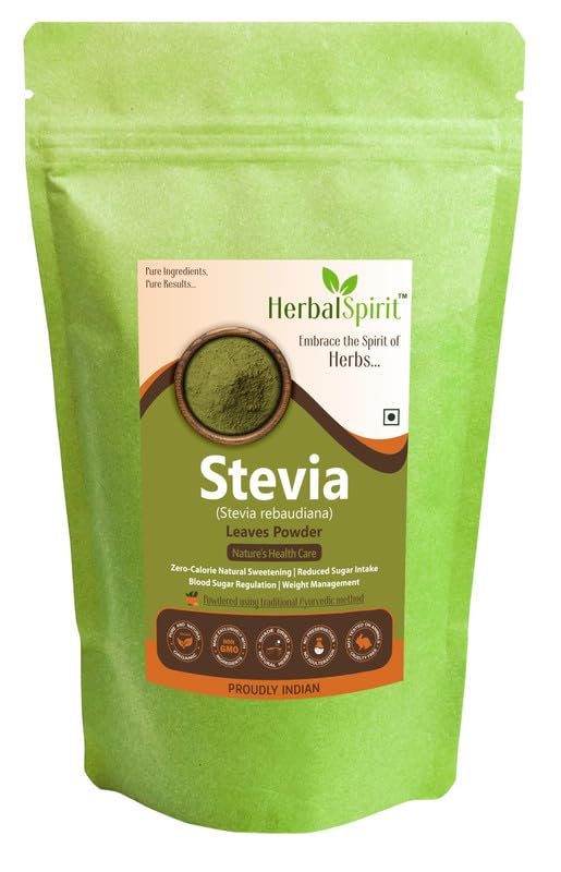 Herbal Spirit Organic Stevia Leaves Powder, 400gm | Stevia Leaf Powder | Organic Stevia Powder | Stevia Leaves Powder Organic | Pure Stevia Powder | Green Stevia Leaves Powder | Stevia Leaves Dry |
