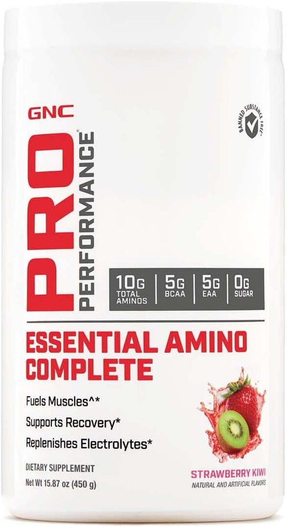 GNC Pro Performance Essential Amino Complete, Strawberry Kiwi, 15.87 oz., Supports Muscle Recovery